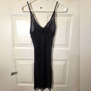 Butterfly Black Sheer Lingerie Stretchy Slip Size Medium